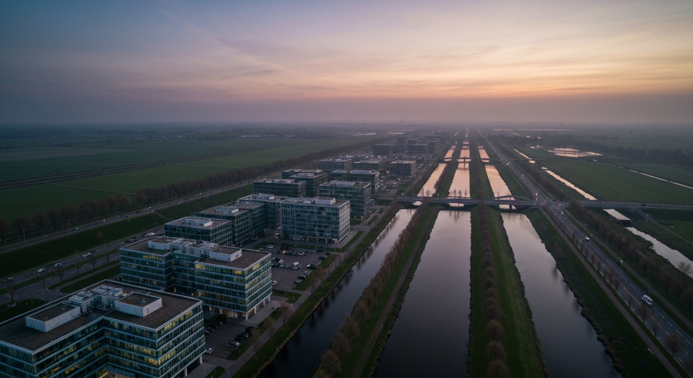 Urban development at dusk